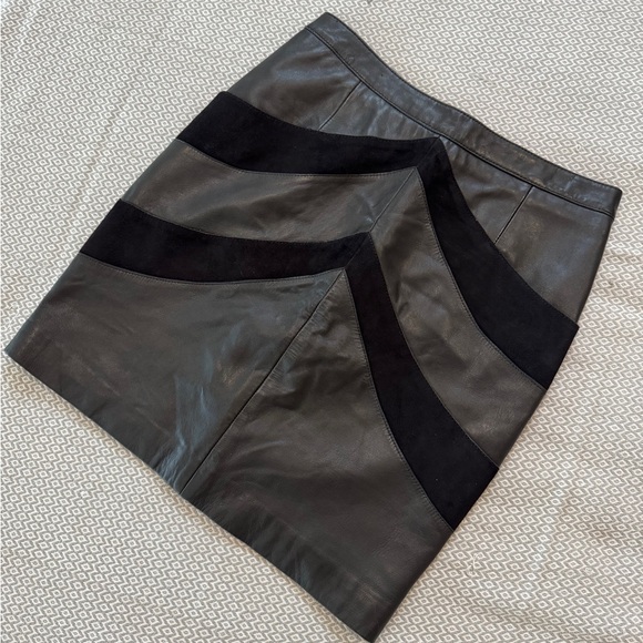 Maje Black leather and suede Pencil Skirt 38 (small) - Picture 7 of 17